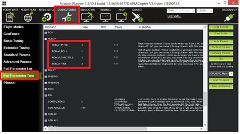 RC Input Channel Mapping (RCMAP) — Copter .